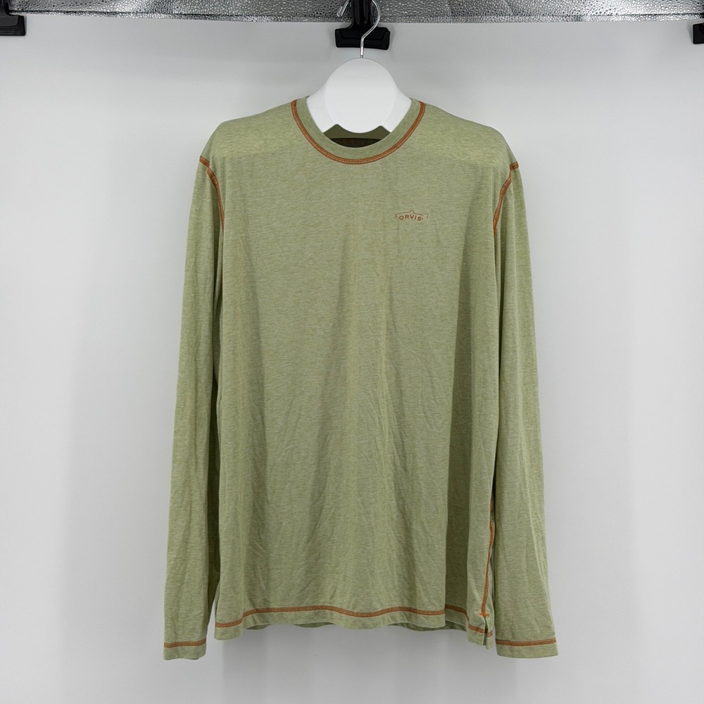 Orvis Trout Bum T-Shirt Mens XL Long Sleeve Crew Neck Hiking Fishing